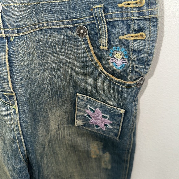 Sense European Denim Capri Overalls Size‎ 4 Y2K - Picture 4 of 12